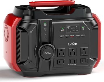 GOFORT Portable Power Station 540Wh/500W(Peak 1000W) 6 x AC 110V Outlets PD 60W Portable Solar Generator CPAP Battery Power Outage Supplies Emergency