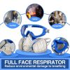 Reusable Respirator Full Facepiece Gas Mask Face Cover; Professional Breathing Protection with Goggles Against Paint Gas Dust Organic Vapors; for Pain