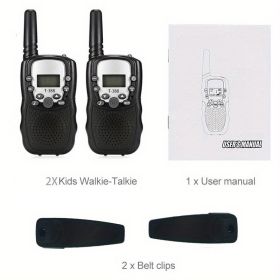 2pc Multifunctional Portable Kids Walkie Talkie With LED Backlight For Outdoor Camping Hiking (Color: 2pcs Black)