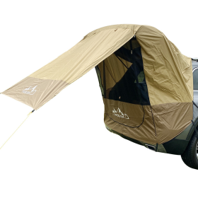 Outdoor Hiking Travel Car Tail Car Side Trunk Canopy Camping Camping Tent (Type: Car Tent, Color: Khaki)