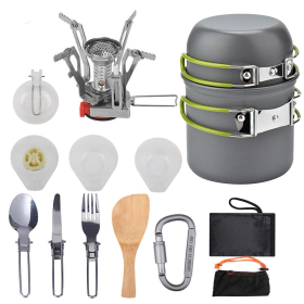 Portable Folding Cookware Set For Outdoor Barbecue Camping Trip Cookware (Color: As pic show, Style: B)