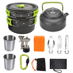 Portable Folding Cookware Set For Outdoor Barbecue Camping Trip Cookware (Color: As pic show, Style: C-G)