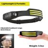 COB LED Headlamp Headlight Torch Flashlight Work Light Bar Head Band Lamp